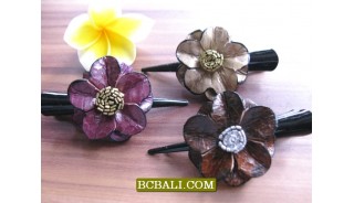 Leather Hair Accessories Clips Flower Design
